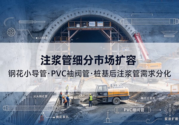 滴道注浆管细分市场扩容，隧道钢花小导管、PVC 袖阀管、桩基后注浆管需求分化